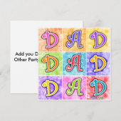 Uitnodigingen - DAD Pop Art (Voorkant / Achterkant)