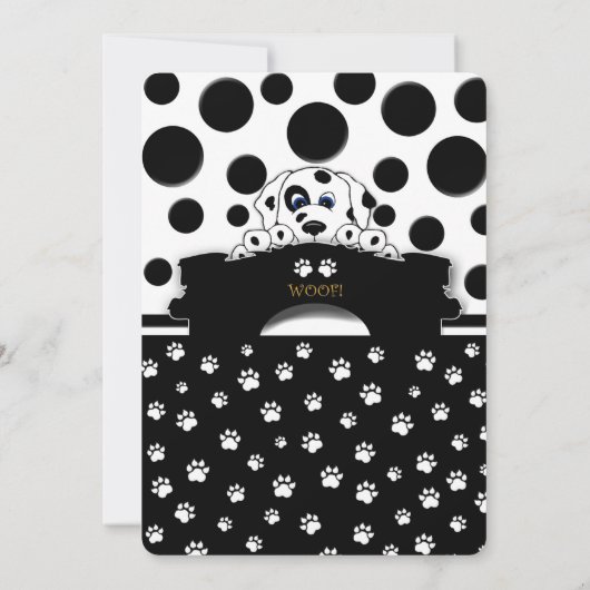 Uitnodigingen Dalmatische Puppy Party (Achterkant)