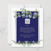 Uitnodigingen De Boda Elegantes Marine Blauw Goud (Achterkant)