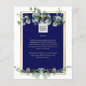 Uitnodigingen De Boda Elegantes Marine Blauw Goud Flyer (Achterkant)