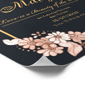 Uitnodigingen de la fête de afstuderen simple et m poster (Hoek)