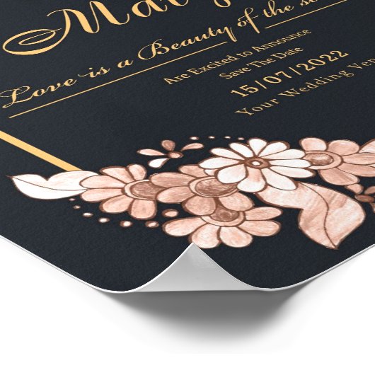 Uitnodigingen de la fête de afstuderen simple et m poster (Hoek)