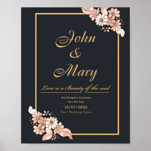 Uitnodigingen de la fête de afstuderen simple et m poster