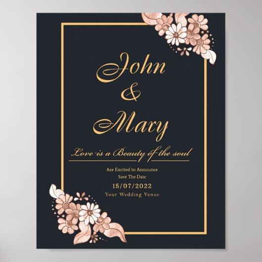 Uitnodigingen de la fête de afstuderen simple et m poster (Voorkant)