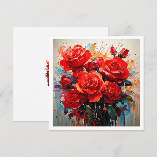 Uitnodigingen - De Rode Rozen Kunstwerk (Voorkant / Achterkant)