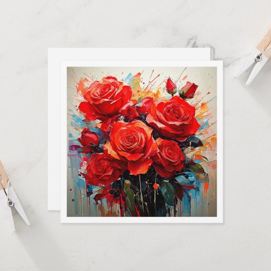 Uitnodigingen - De Rode Rozen Kunstwerk (Voorkant / Achterkant in situ)