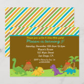 Uitnodigingen Dinosaur Birthday Party (Voorkant / Achterkant)