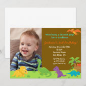 Uitnodigingen Dinosaur Birthday Party (Voorkant / Achterkant)