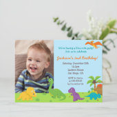 Uitnodigingen Dinosaur Birthday Party (Staand voorkant)