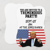 UITNODIGINGEN DONALD TRUMP FEESTJE AANGEPAST (Voorkant / Achterkant)