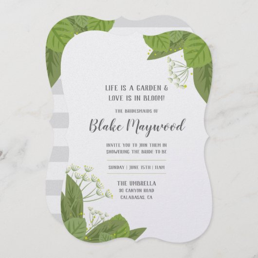 Uitnodigingen | douchen | Kruidenbloemen (Voorkant / Achterkant)