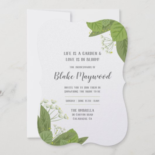 Uitnodigingen | douchen | Kruidenbloemen (Voorkant)