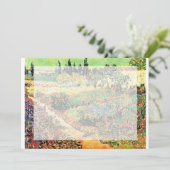 Uitnodigingen. Drijvende tuin met pad Kaart (Staand voorkant)