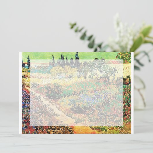 Uitnodigingen. Drijvende tuin met pad Kaart (Staand voorkant)