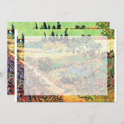 Uitnodigingen. Drijvende tuin met pad Kaart (Voorkant / Achterkant)