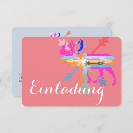 Uitnodigingen eland (Voorkant / Achterkant)