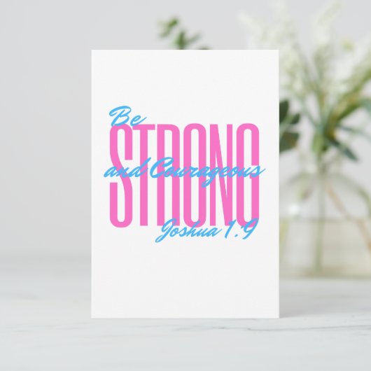 Uitnodigingen en aankondigingen Jozua 1:9 (Staand voorkant)