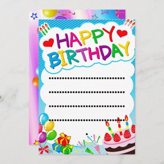 uitnodigingen en aankondigingen voor al uw eveneme (Voorkant / Achterkant)