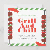 Uitnodigingen en aankondigingen voor grill en chil (Voorkant)