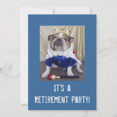 Uitnodigingen Engelse Bulldog Retirement Party (Voorkant)