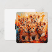 Uitnodigingen - Five Lion Cubs artwork (Voorkant / Achterkant)