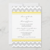 Uitnodigingen Geel Gray Chevron Engagement Party (Voorkant)