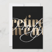 Uitnodigingen Golden Glam Retirement Party (Achterkant)