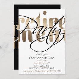 Uitnodigingen Golden Glam Retirement Party