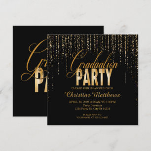 Uitnodigingen Golden Graduation Party