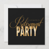 Uitnodigingen Golden Retirement Party (Achterkant)