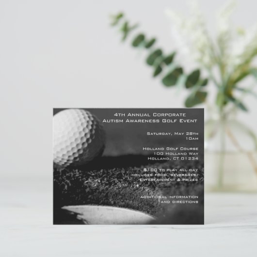 Uitnodigingen Golf Event Party (Staand voorkant)