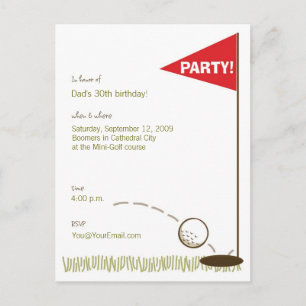 Uitnodigingen Golf Party