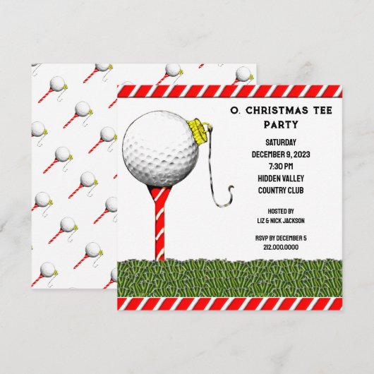 Uitnodigingen Golf Party (Voorkant / Achterkant)