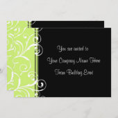 Uitnodigingen Groen voor de Enterprise Team Buildi (Voorkant / Achterkant)