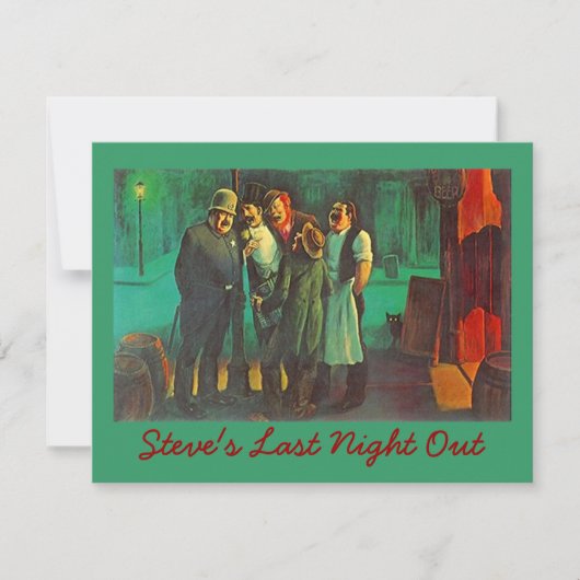 UITNODIGINGEN GROOM'S AFSCHEIDSFEESTJE Vannacht Af (Voorkant)