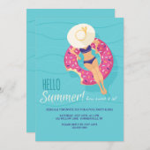 Uitnodigingen Hallo zomerpool (Voorkant / Achterkant)