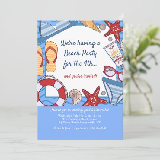 Uitnodigingen Hallo zomervakantie (Staand voorkant)