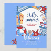 Uitnodigingen Hallo zomervakantie (Voorkant / Achterkant)