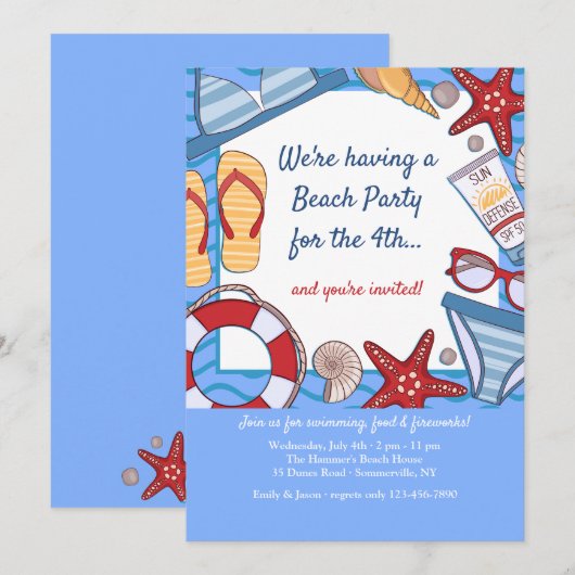 Uitnodigingen Hallo zomervakantie (Voorkant / Achterkant)