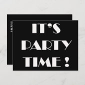 Uitnodigingen "het is partijtijd" - aangepaste for (Voorkant / Achterkant)