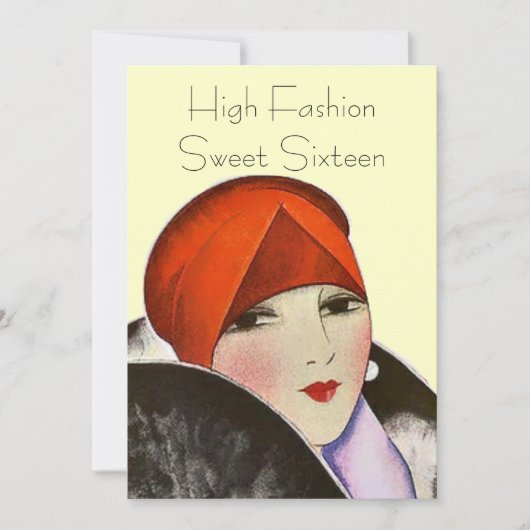 Uitnodigingen Hoogste Mode Sweet Zestien-partijthe (Voorkant)