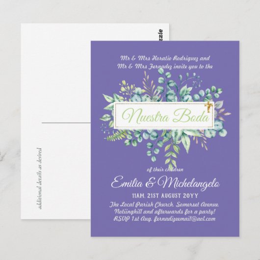 Uitnodigingen Huwelijk Goedkoop MODERNE KAARTEN (Voorkant / Achterkant)