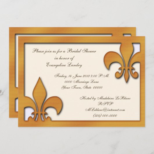 Uitnodigingen in het kader van de landenstijl Fleu (Voorkant / Achterkant)