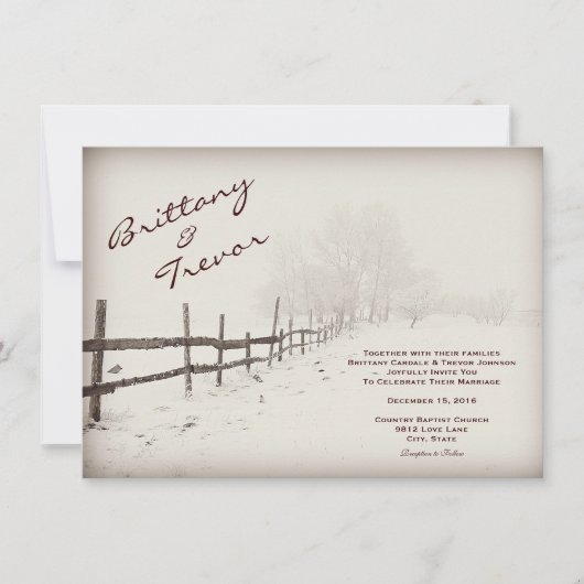 Uitnodigingen in het kader van het Rustic Country  (Voorkant)