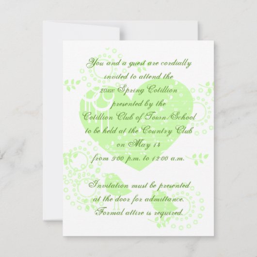 Uitnodigingen in het voorjaar van Cotillion (Achterkant)