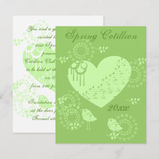 Uitnodigingen in het voorjaar van Cotillion (Voorkant / Achterkant)