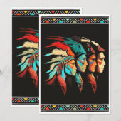 Uitnodigingen in Native American paard stijl (Voorkant / Achterkant)