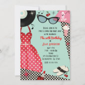 Uitnodigingen in retro stijl voor verkleedfeest ja (Voorkant)