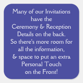 Uitnodigingen Info Vierkante Sticker