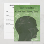 Uitnodigingen, Kankerondersteuning Hoofd Scheerpar Kaart (Voorkant / Achterkant)